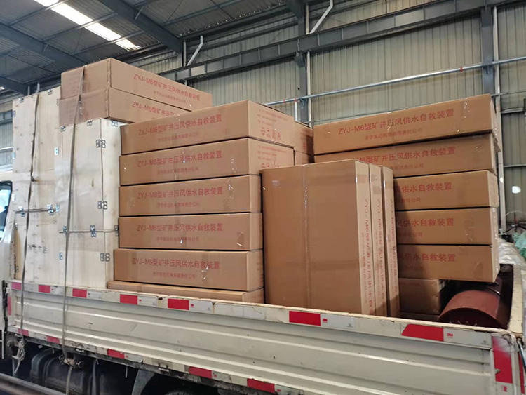 山東礦安機(jī)電一批壓風(fēng)供水自救裝置及氣動(dòng)隔膜泵發(fā)往陜西榆林